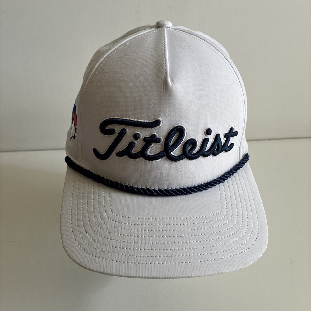 Titleist Golf Rope Snapback White Navy Retro Baseball Hat Cap NC Map Logo